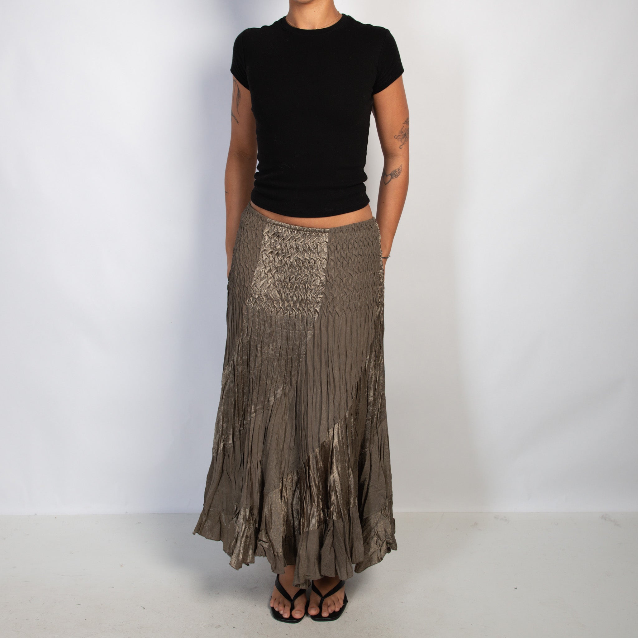 BRONZE TEXTURED SKIRT