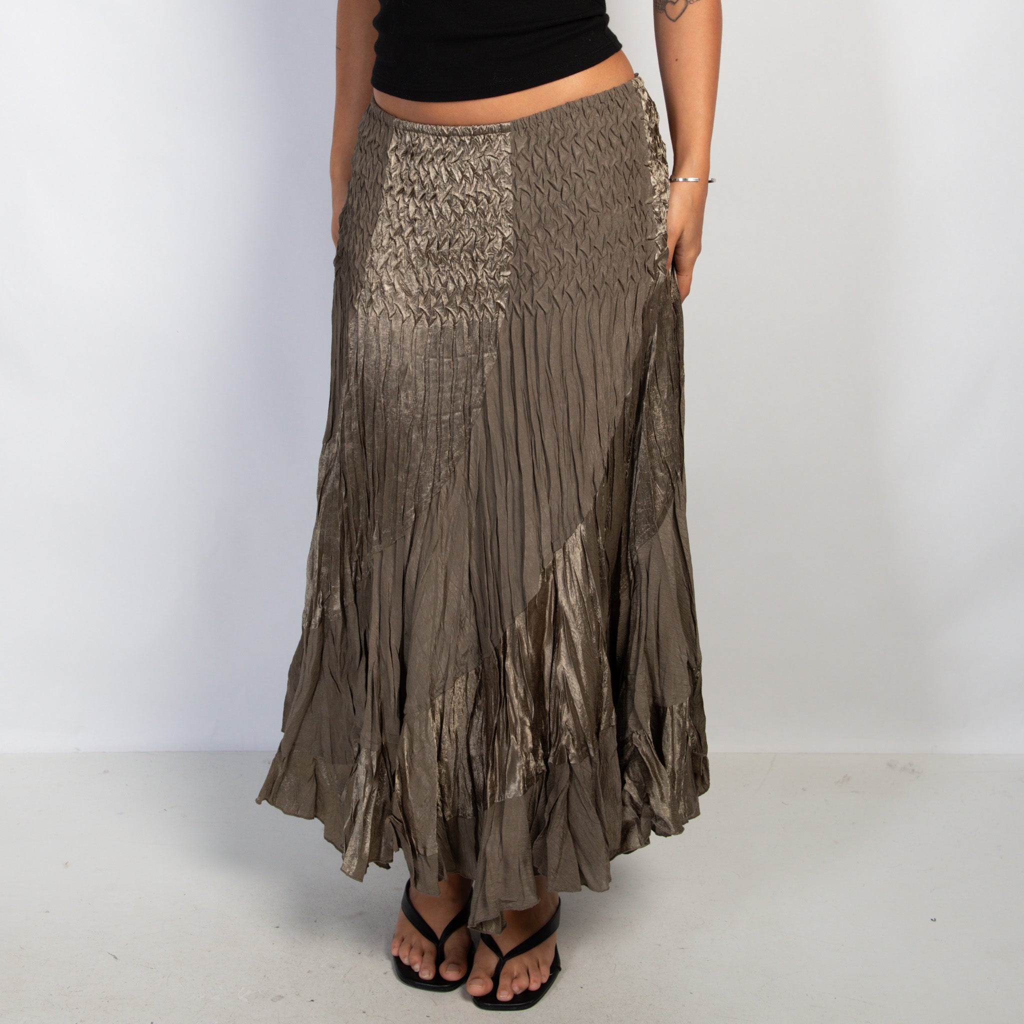 BRONZE TEXTURED SKIRT