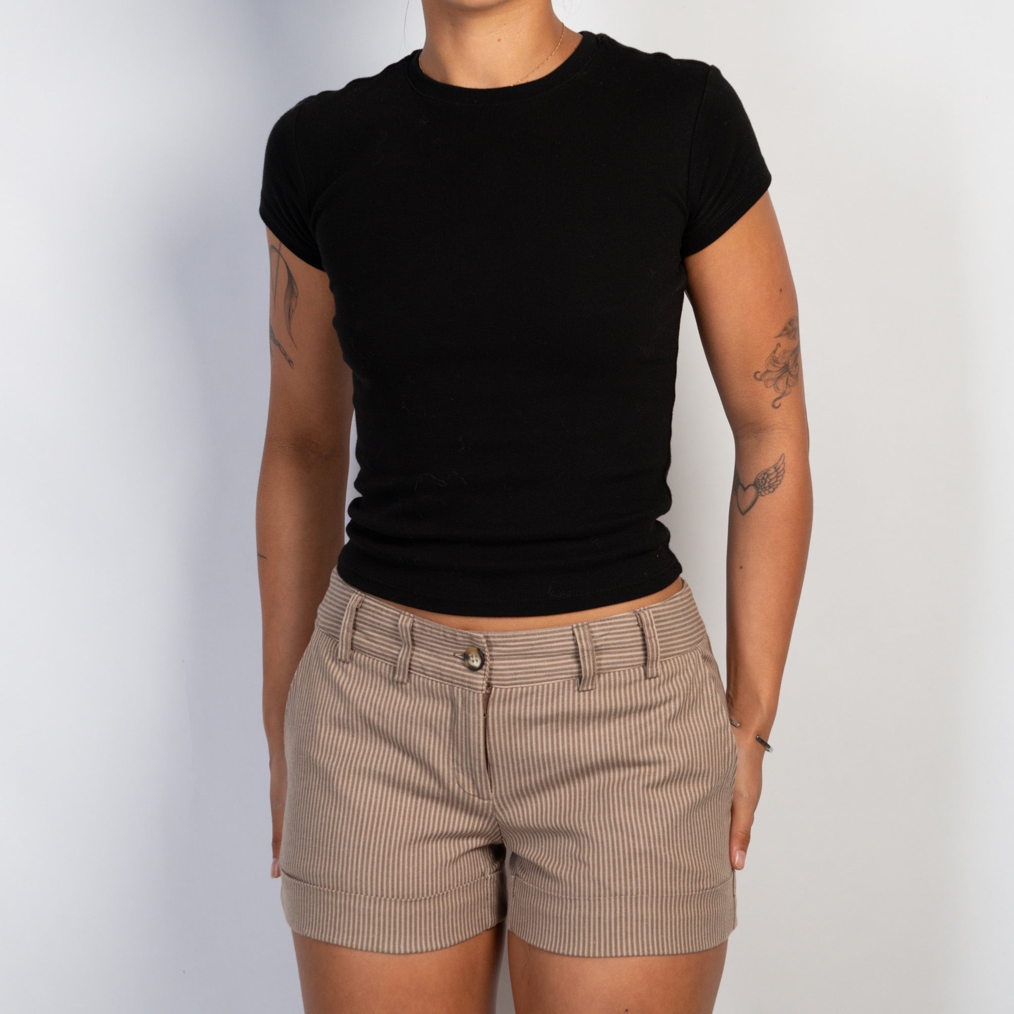 STRIPE COTTON SHORTS