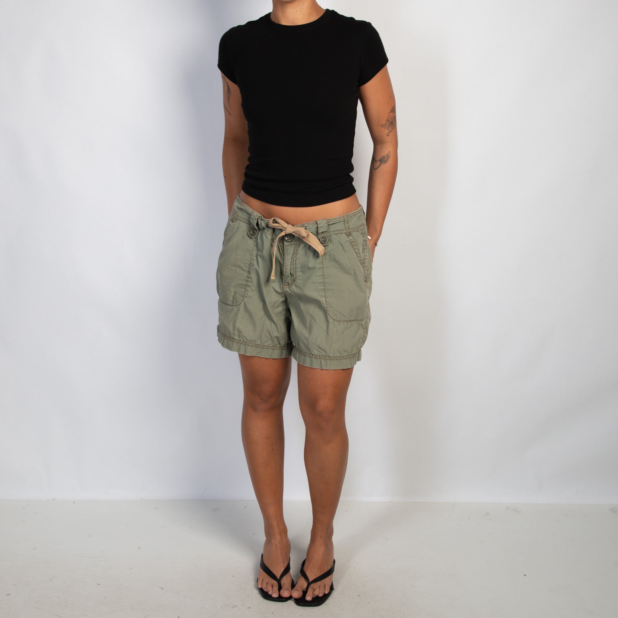 DRAWSTRING CARGO SHORTS