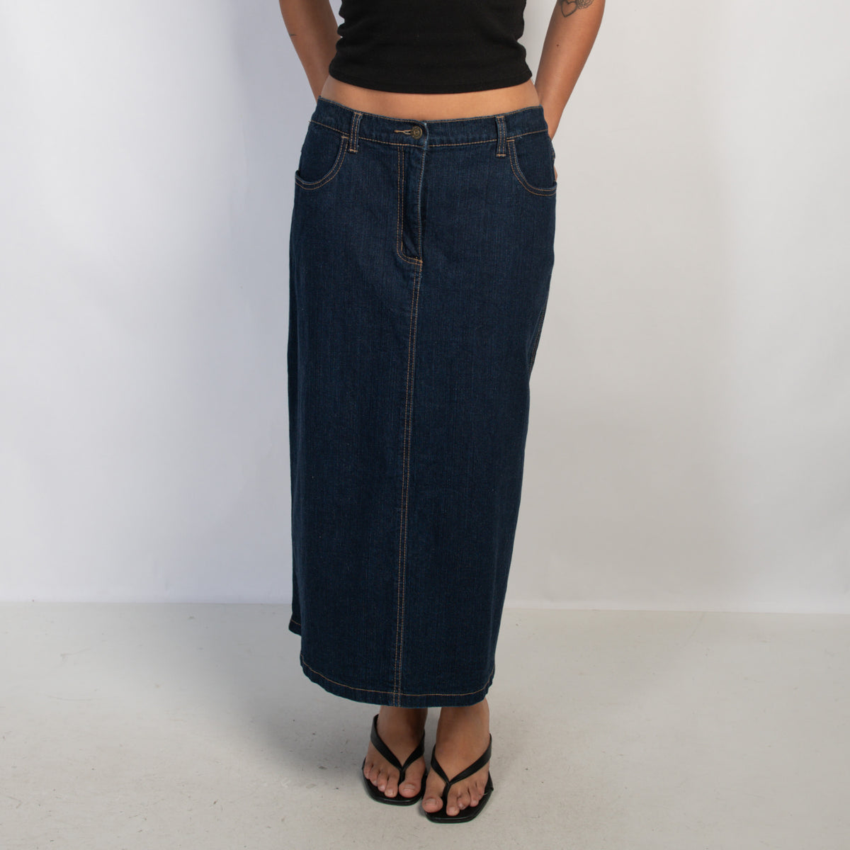 DENIM LONGLINE SKIRT