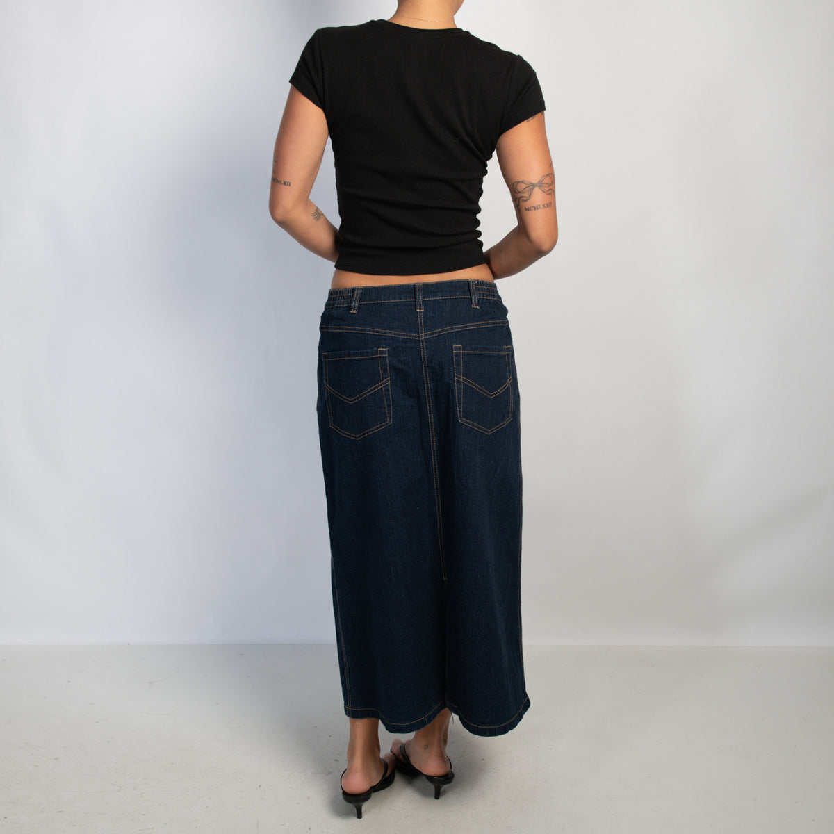 DENIM LONGLINE SKIRT