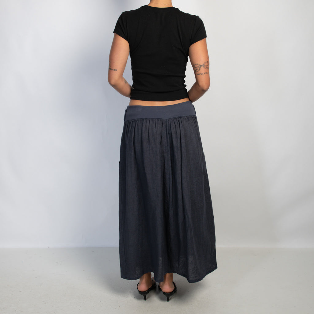 NAVY LINEN SKIRT