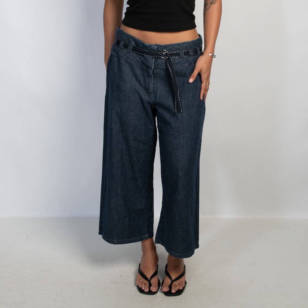SOFT DENIM WIDE LEG PANTS