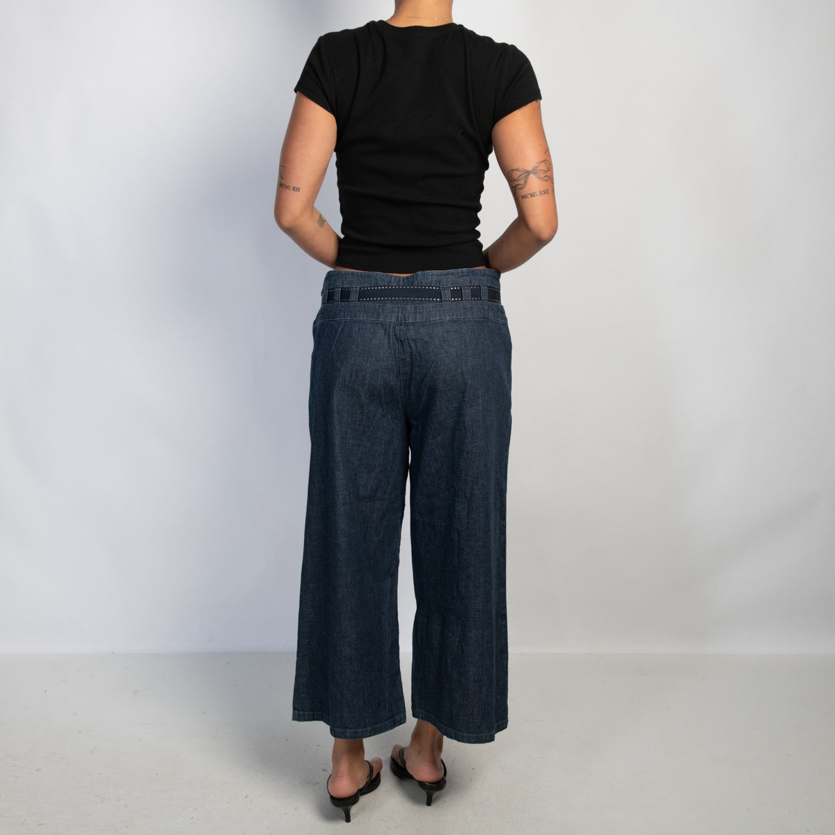 SOFT DENIM WIDE LEG PANTS