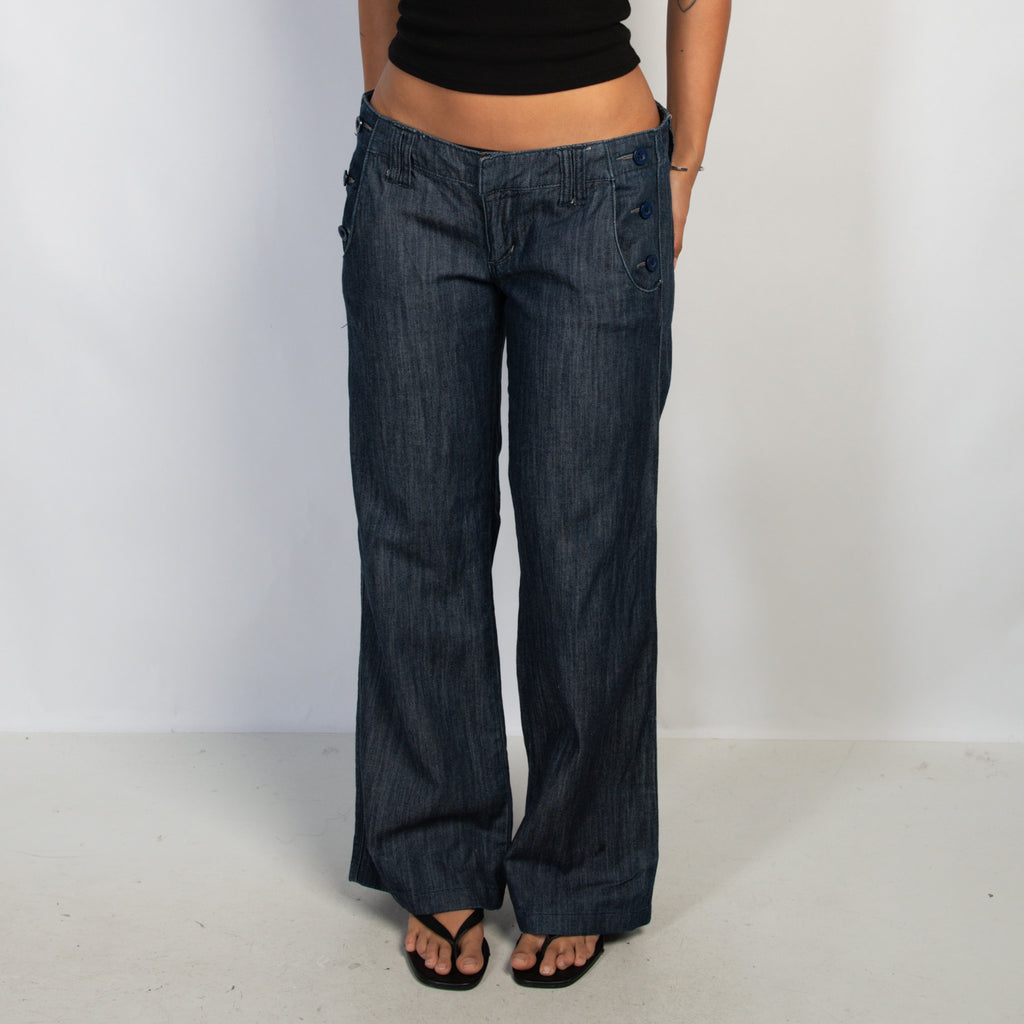DARK DENIM WIDE LEG PANTS
