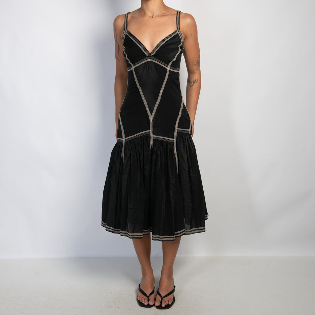 CONTRAST STITCH DRESS