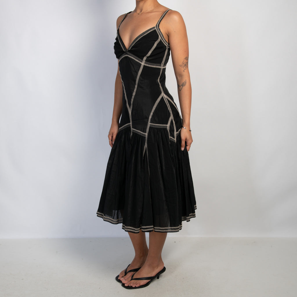 CONTRAST STITCH DRESS