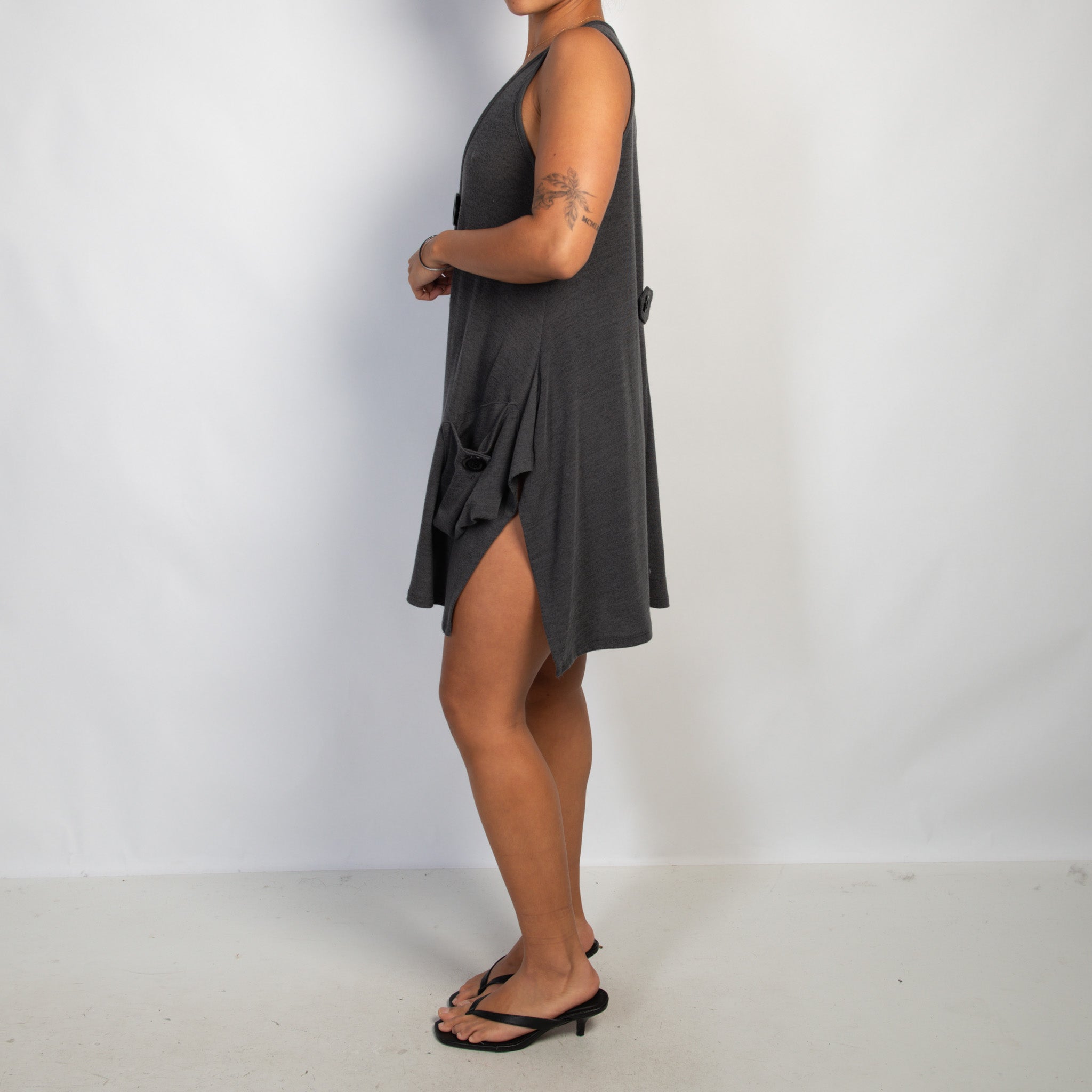 CHARCOAL TUNIC DRESS
