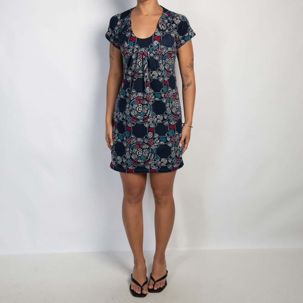 NAVY PATTERN DRESS