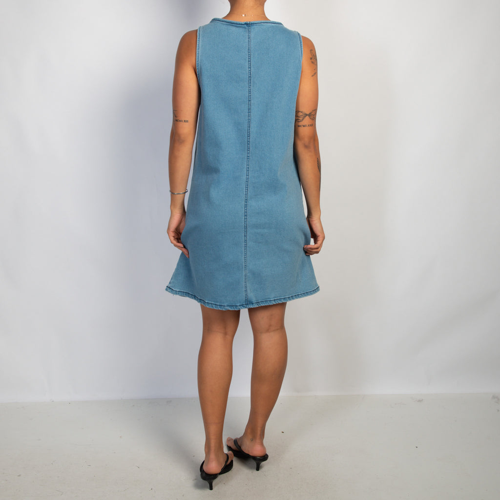 DENIM PINAFORE SHIFT DRESS