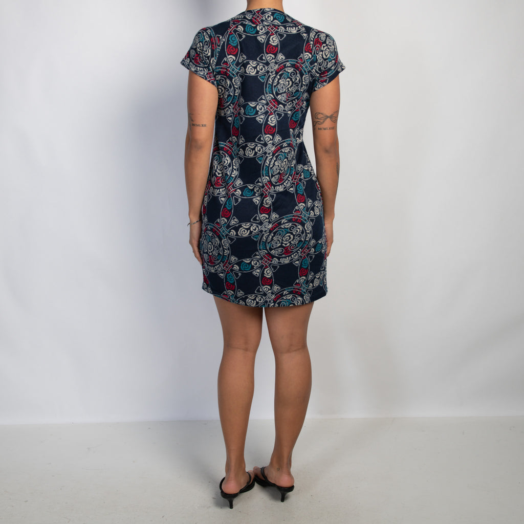 NAVY PATTERN DRESS