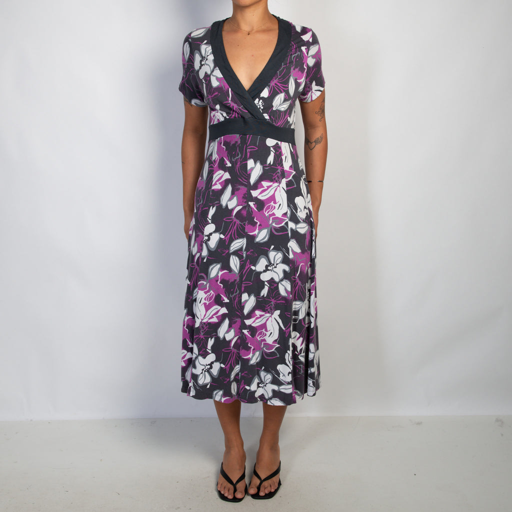 FLORAL STRETCH MIDI DRESS