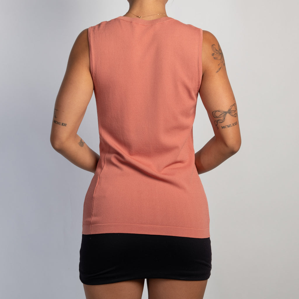 PINK KNIT VEST TOP