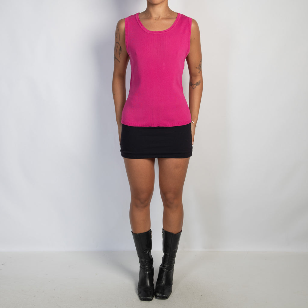 HOT PINK KNIT VEST TOP