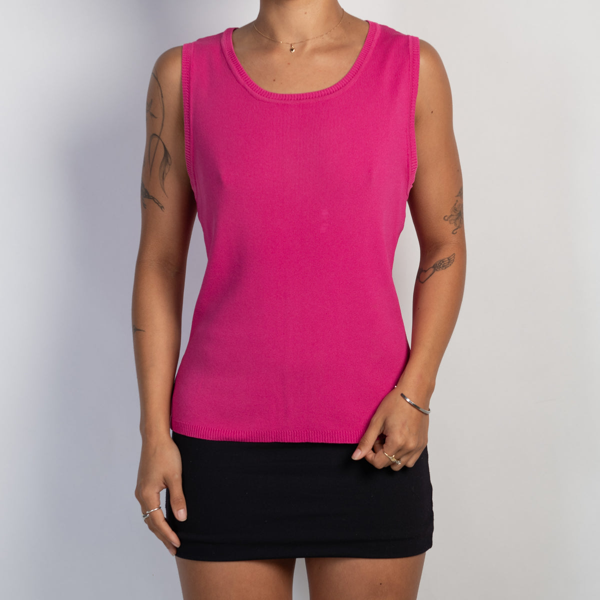 HOT PINK KNIT VEST TOP