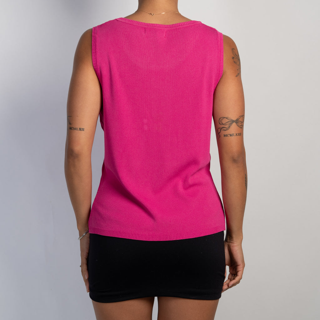 HOT PINK KNIT VEST TOP