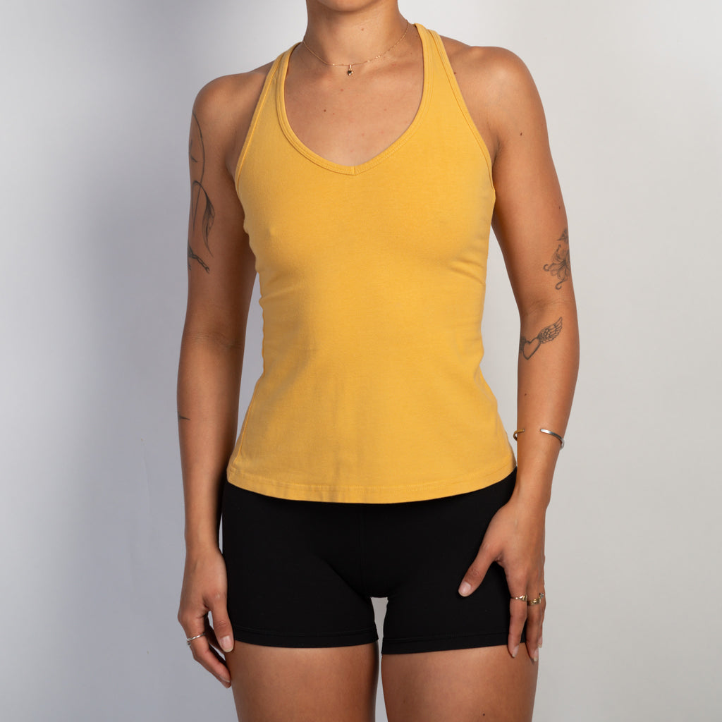 YELLOW COTTON TANK TOP