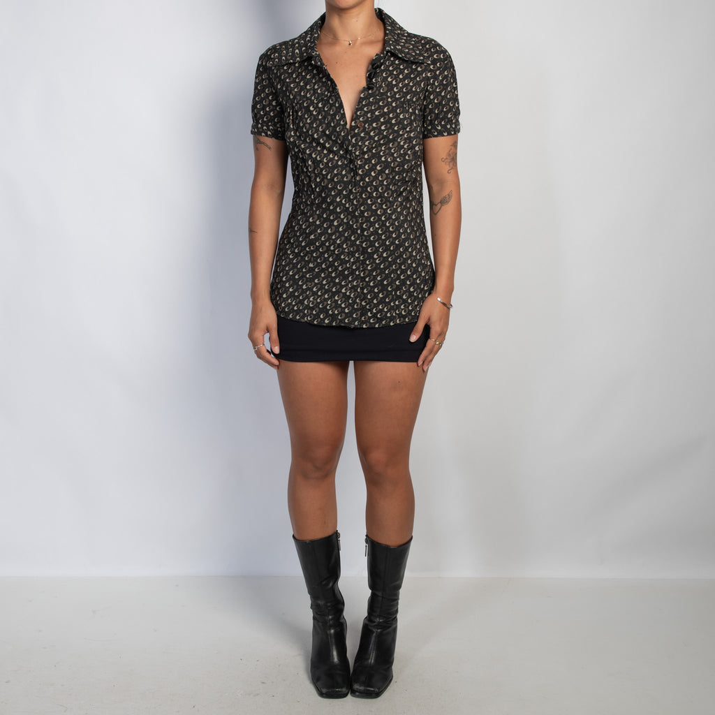 PATTERN SHORT SLEEVE BLOUSE