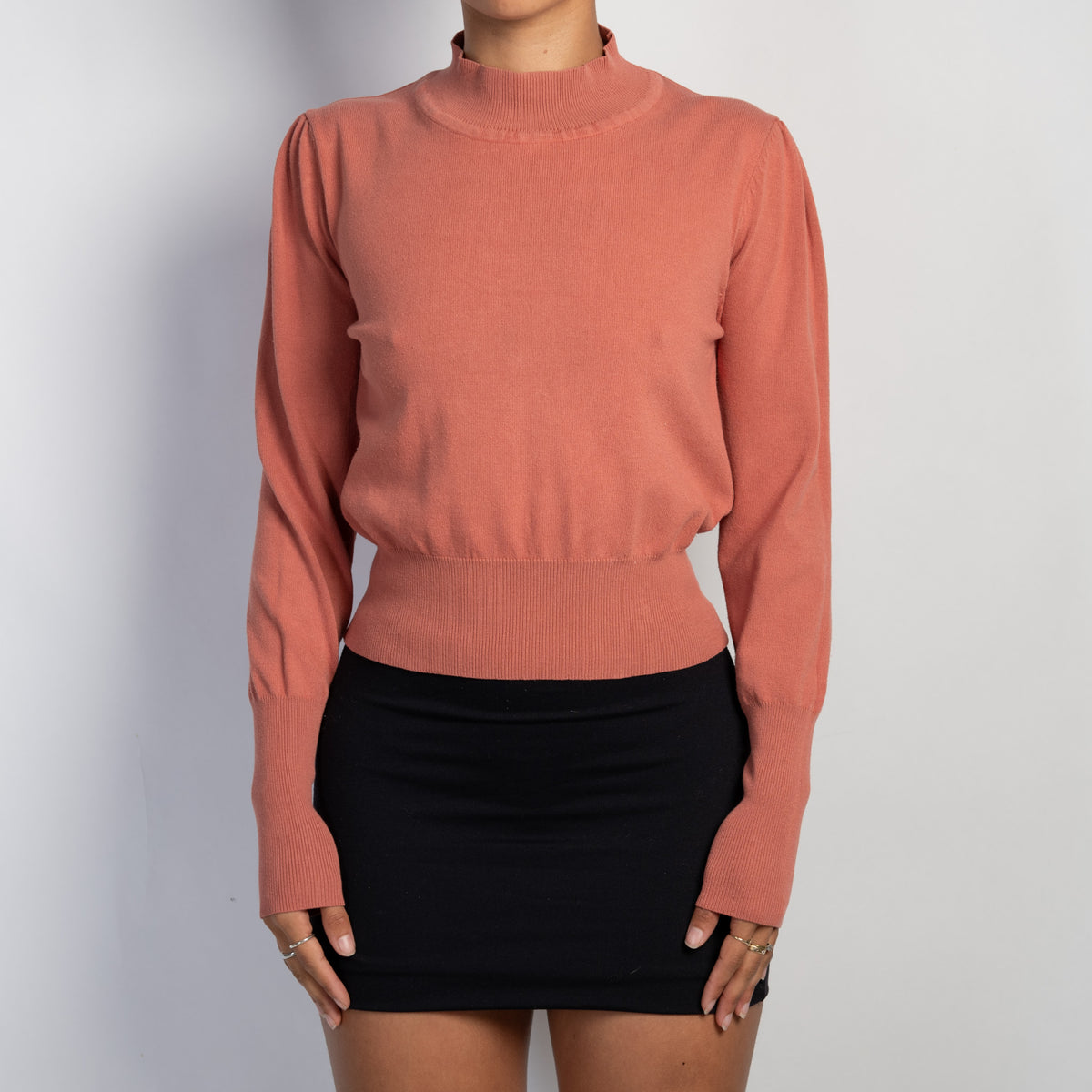PINK KNIT LONG SLEEVE TOP