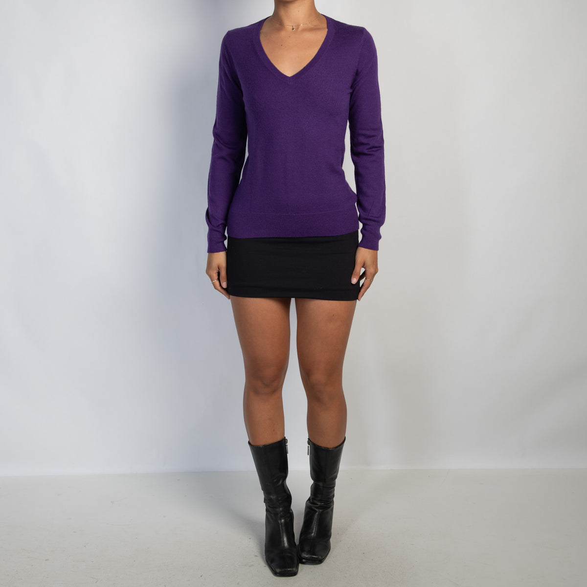 PURPLE WOOL KNIT TOP