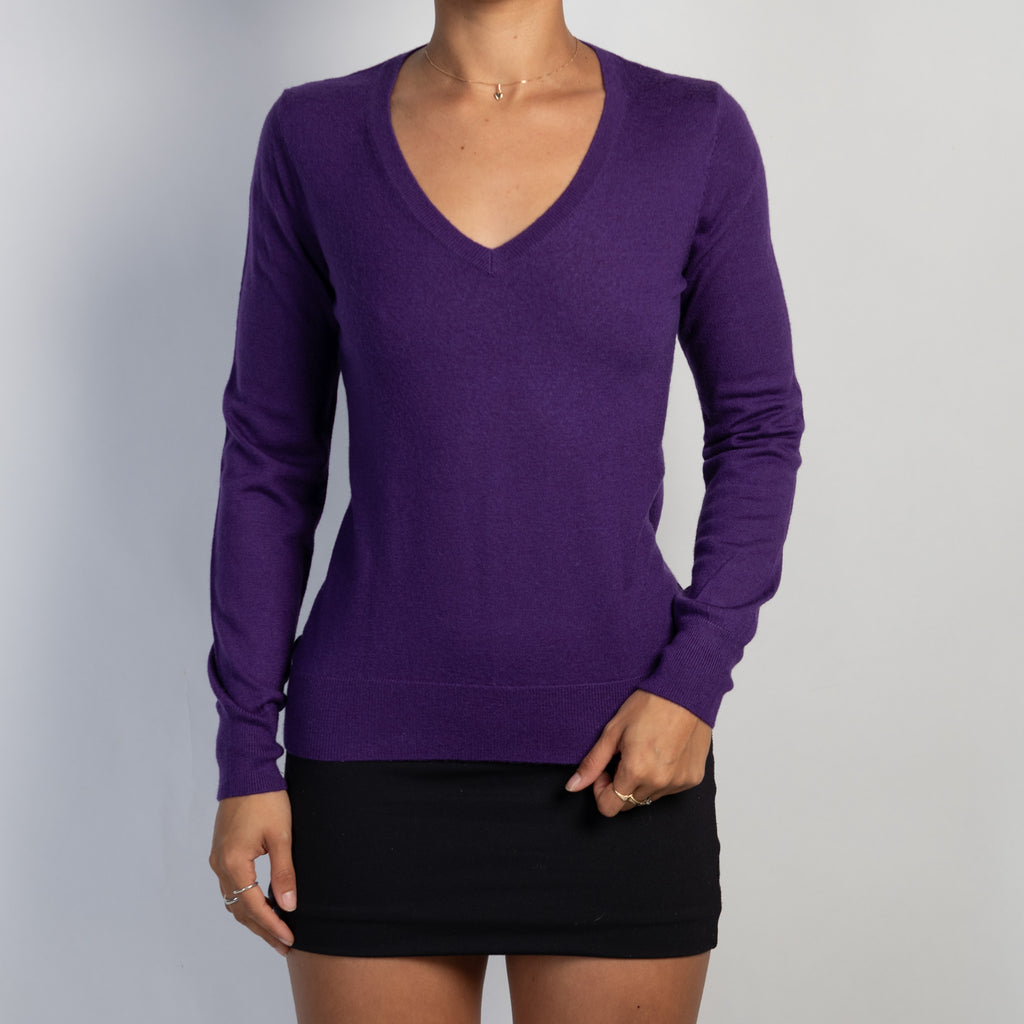 PURPLE WOOL KNIT TOP