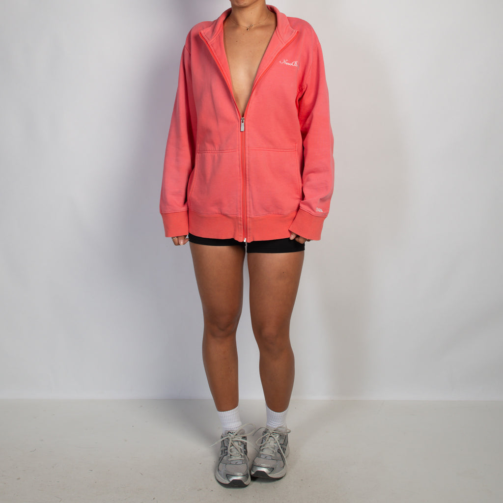 BRIGHT CORAL FLEECE JACKET