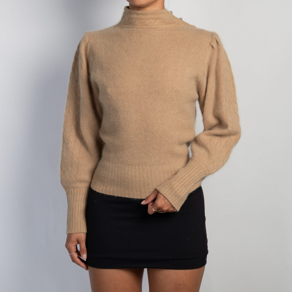 TAN WOOL KNIT SWEATER