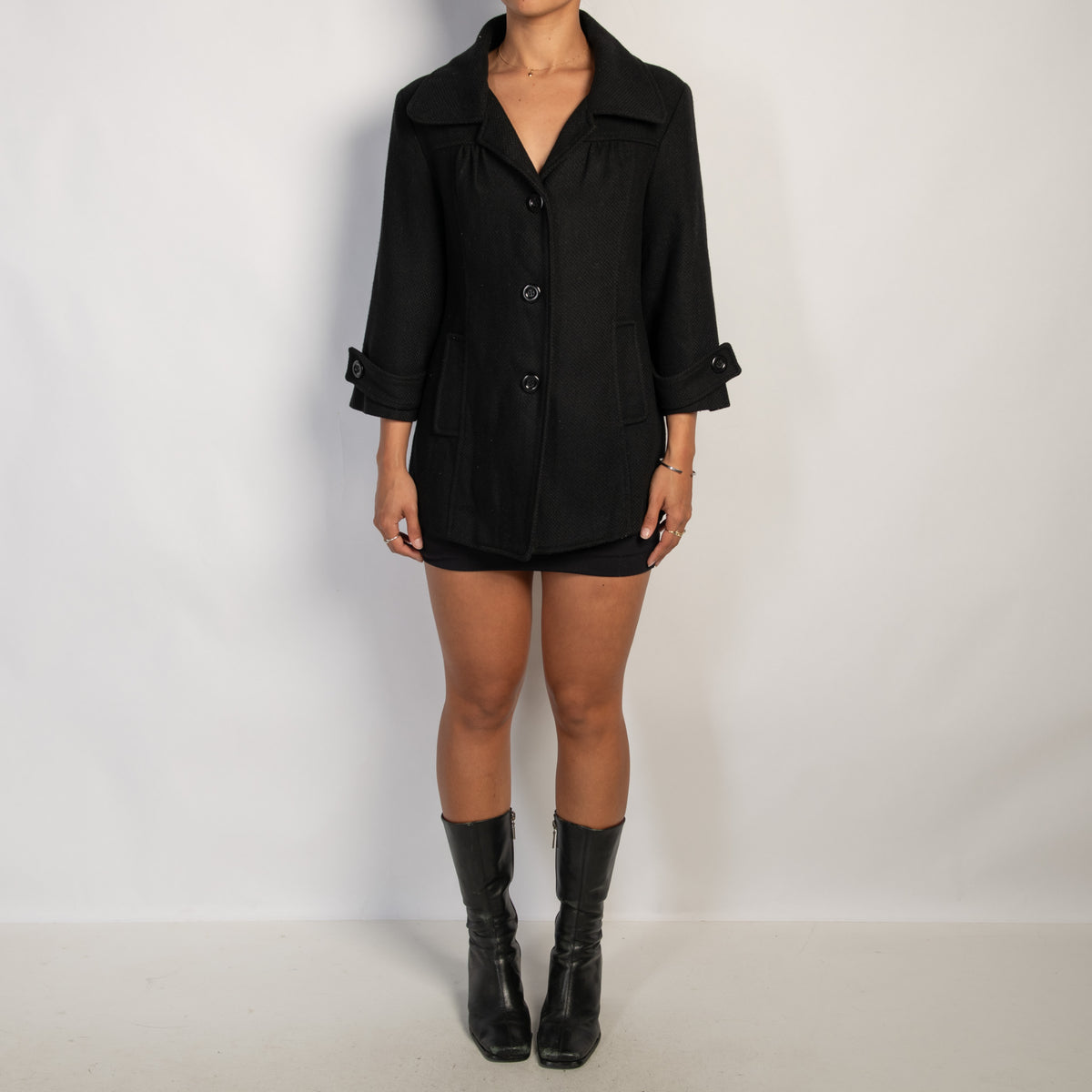 BLACK WOOL COAT