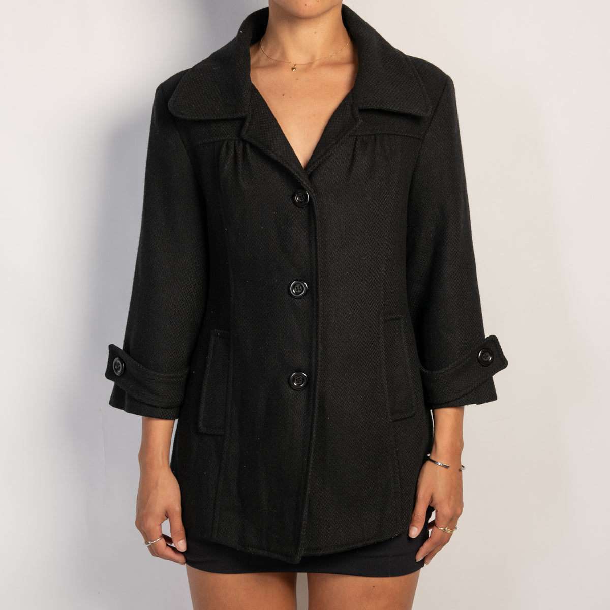 BLACK WOOL COAT