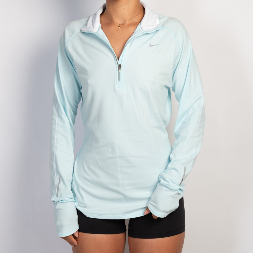 BLUE ZIP NYLON TOP