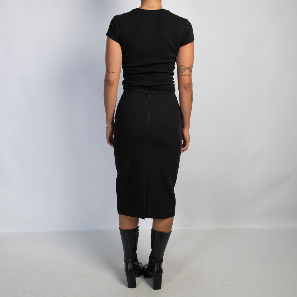 BLACK MIDI SKIRT
