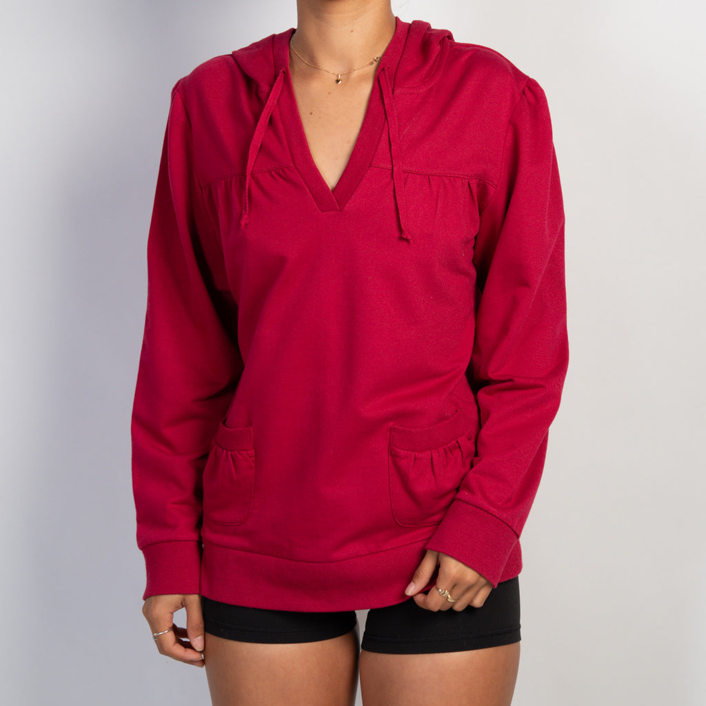 RASPBERRY HOODED TOP