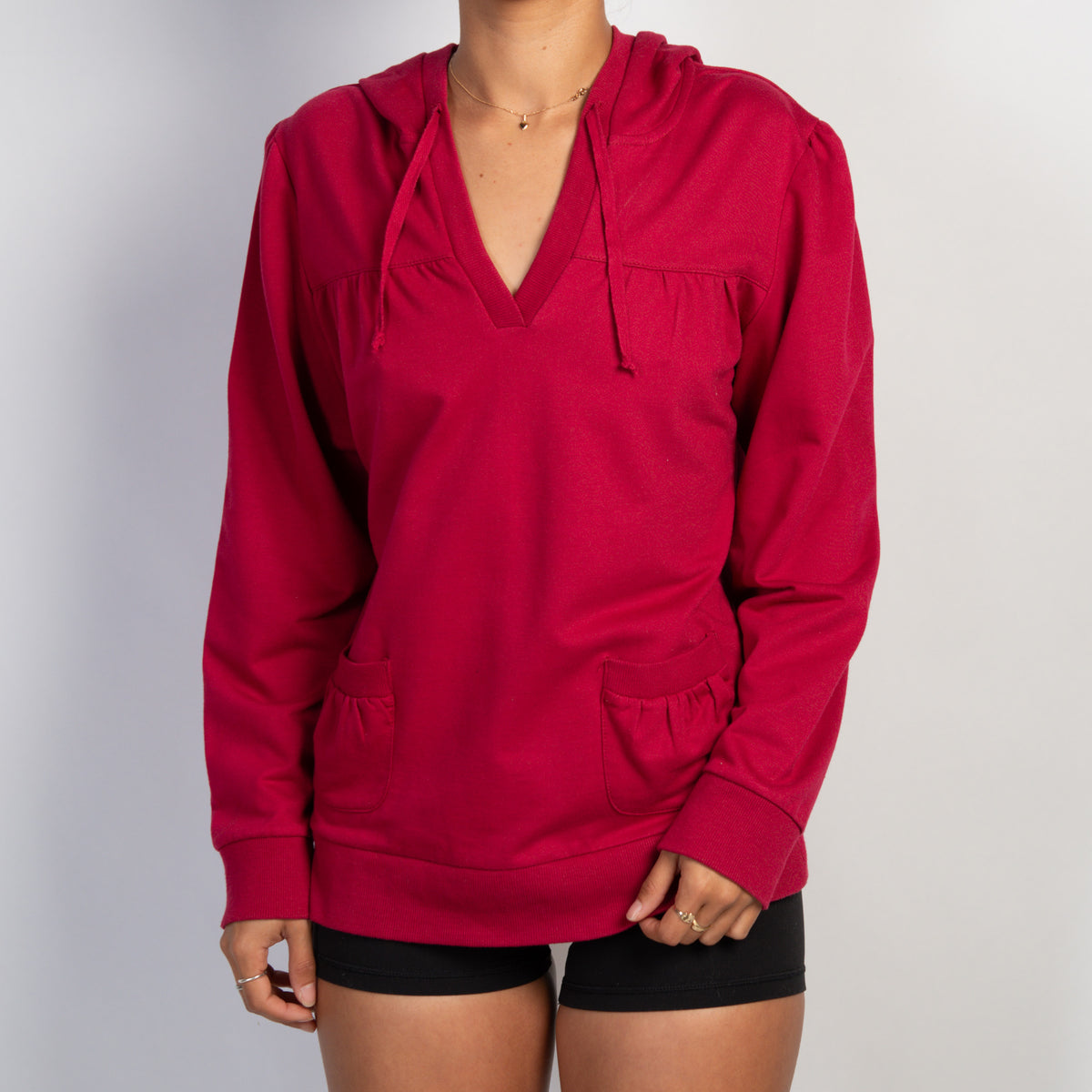 RASPBERRY HOODED TOP
