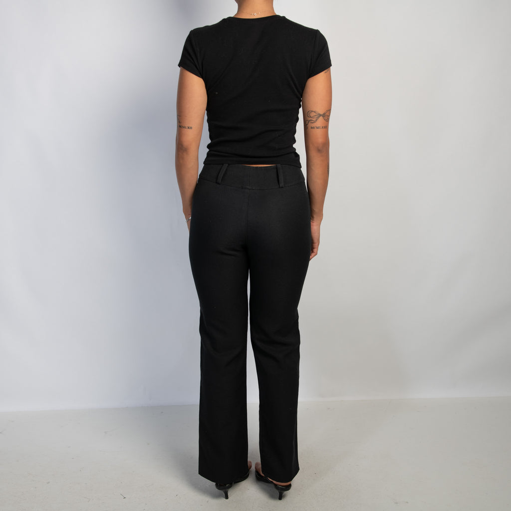 BLACK STRAIGHT LEG PANTS