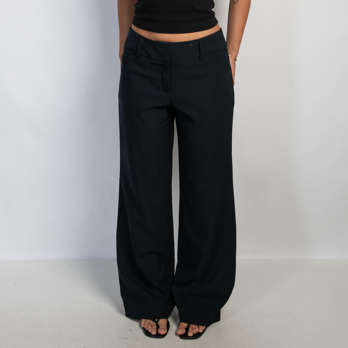 BLACK WIDE LEG PANTS