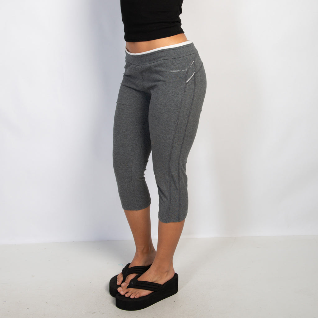 GREY COTTON CROP TIGHTS