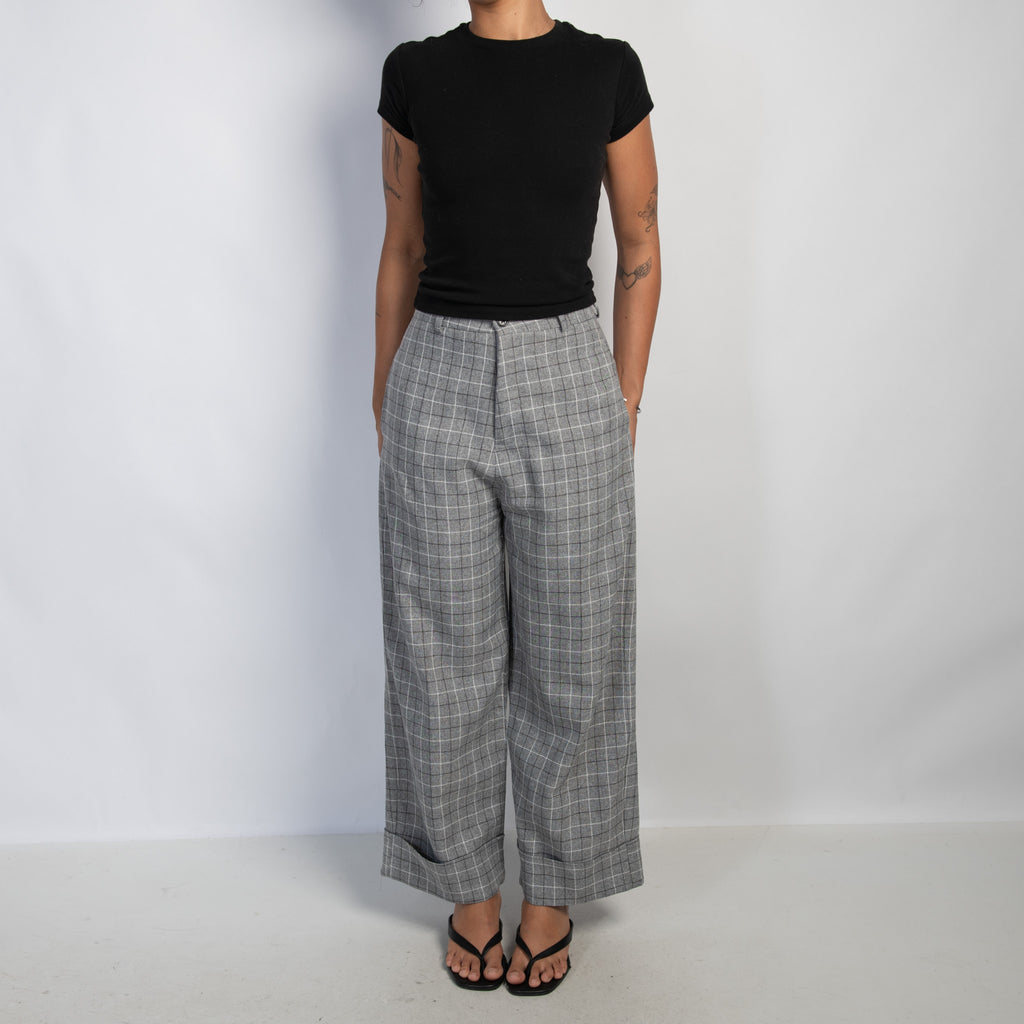 GREY PLAID TROUSERS