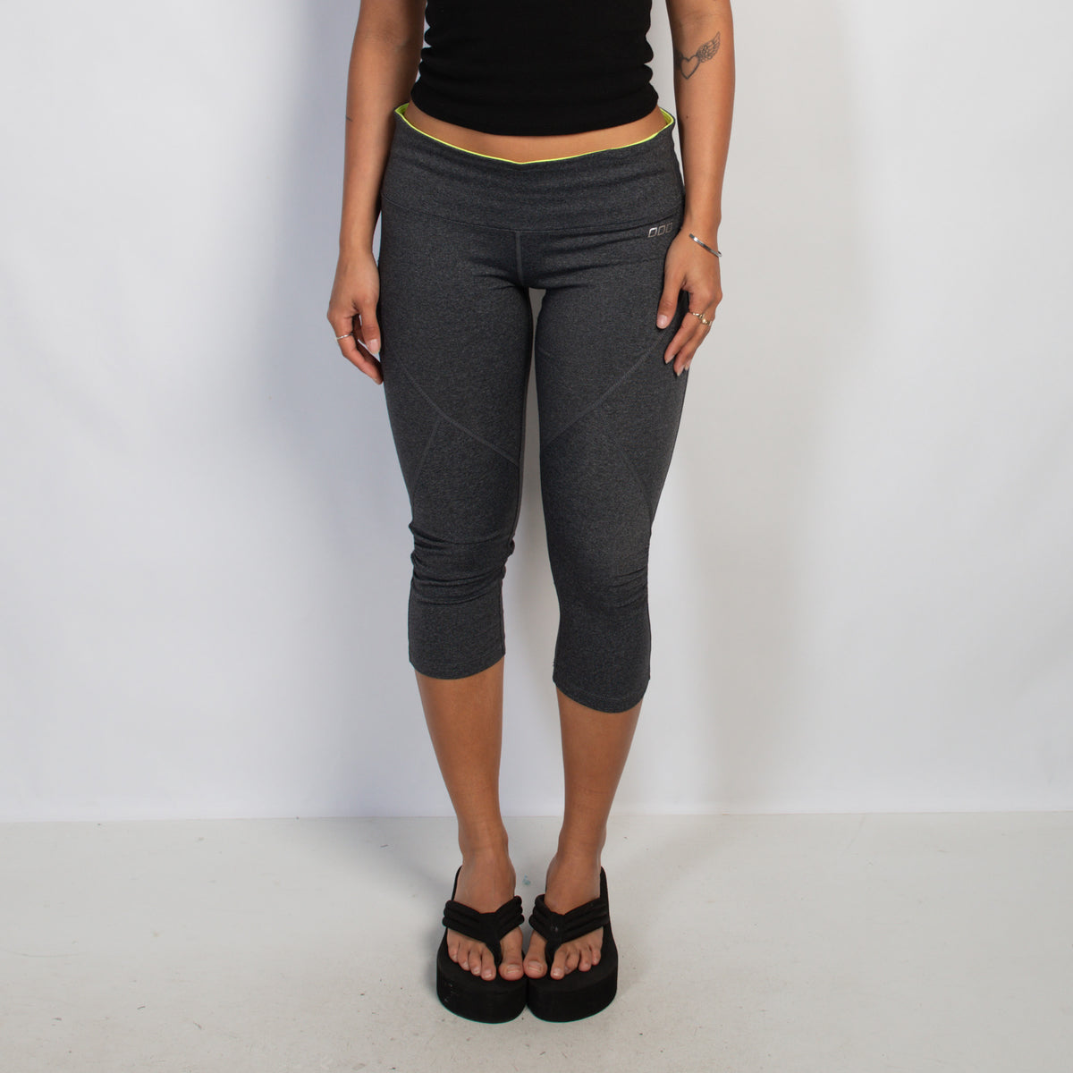 GREY MARLE CROP TIGHTS