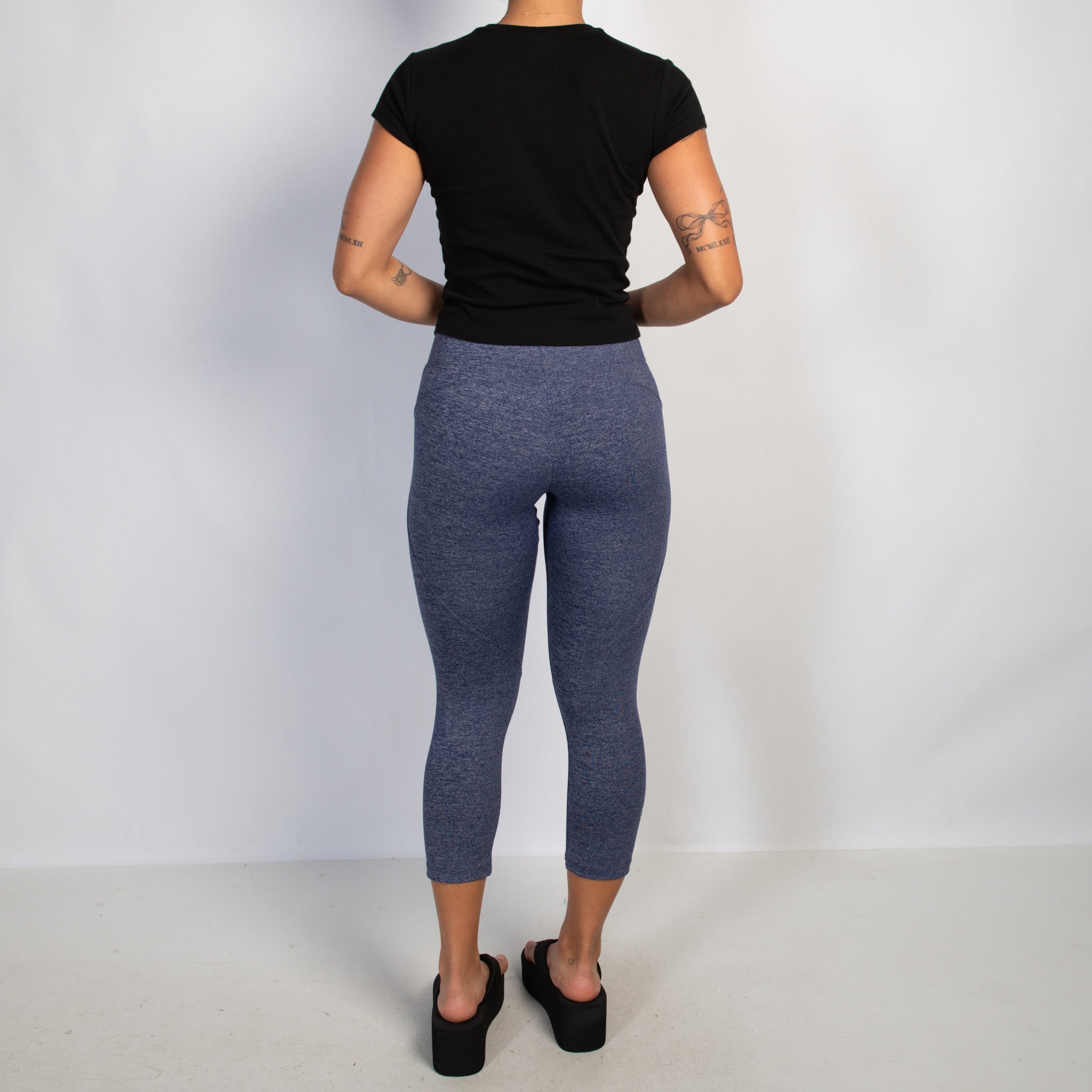 NAVY MARLE TIGHTS