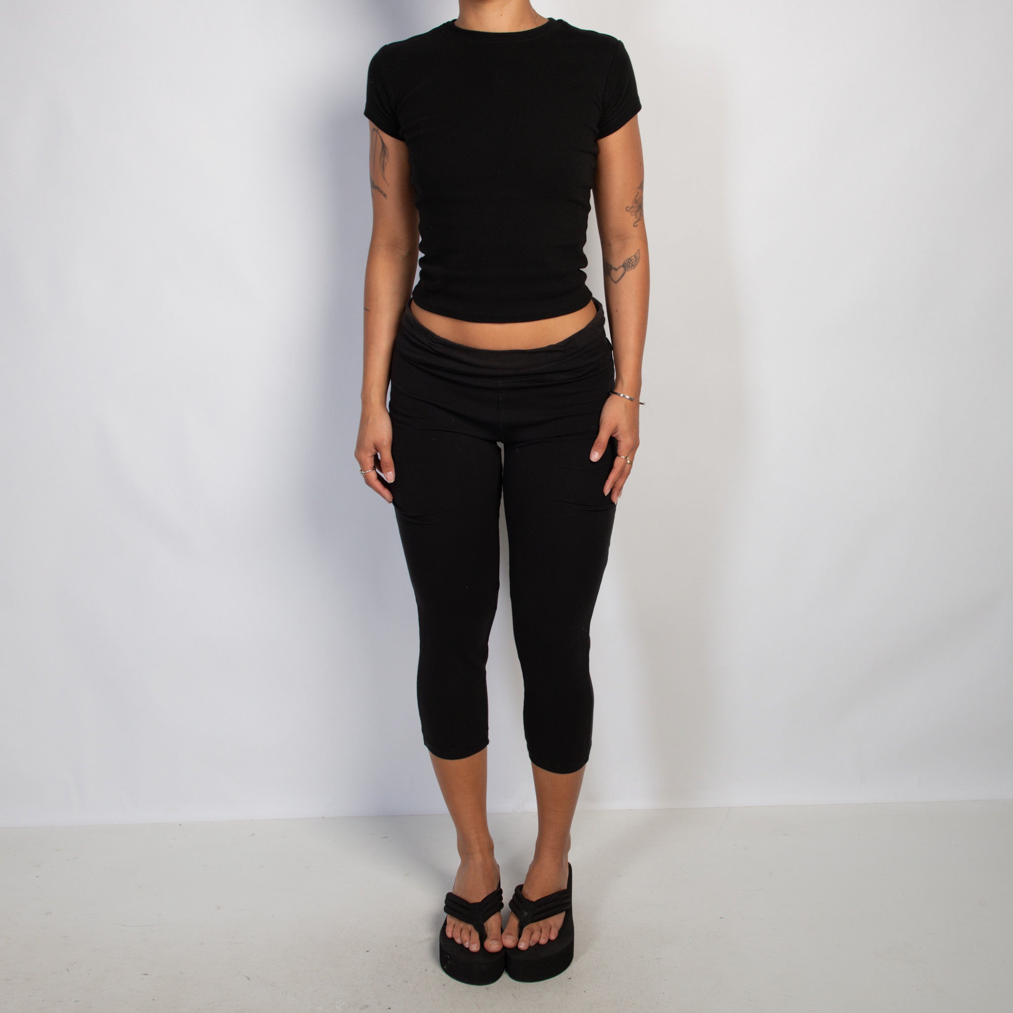 BLACK COTTON TIGHTS