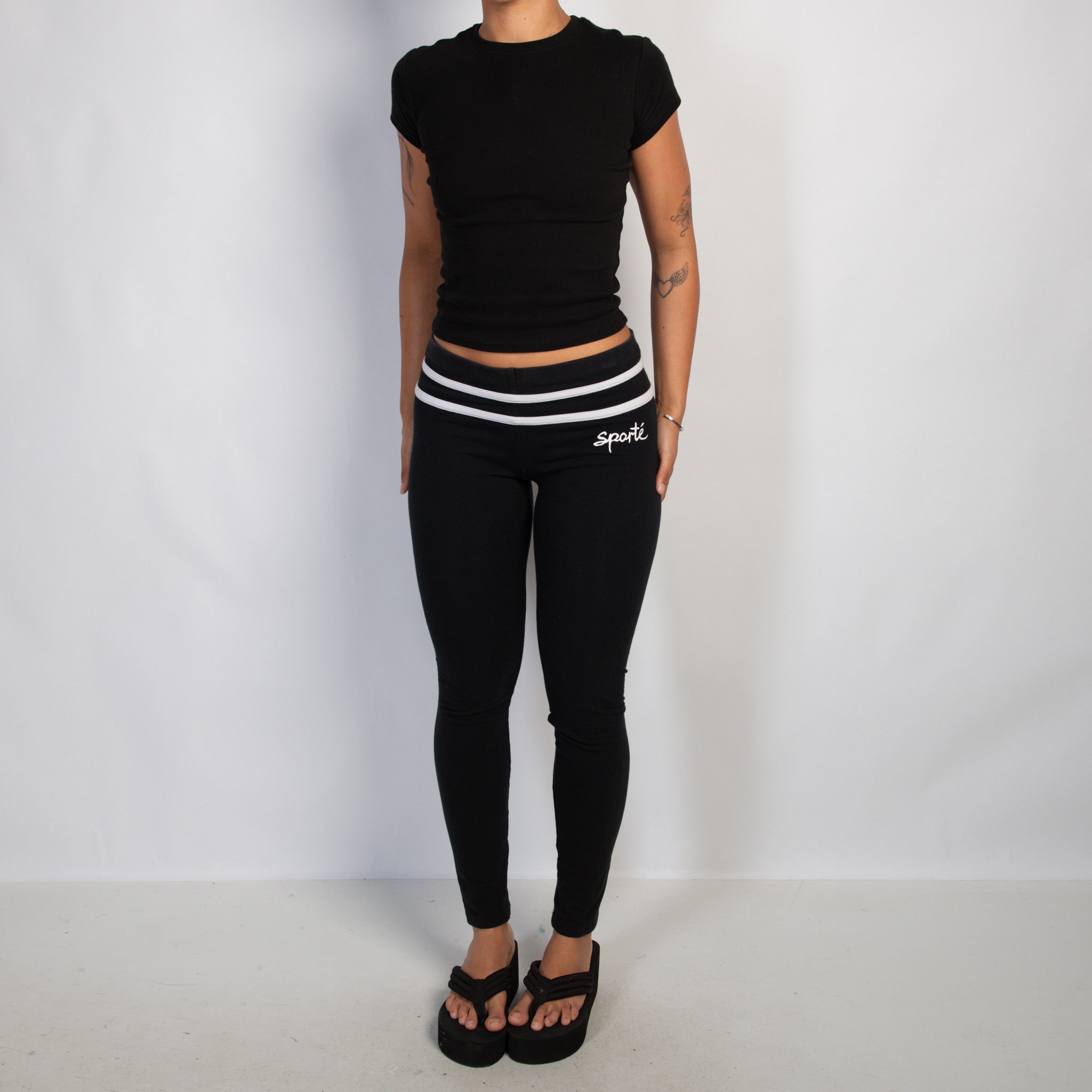 BLACK COTTON TIGHTS