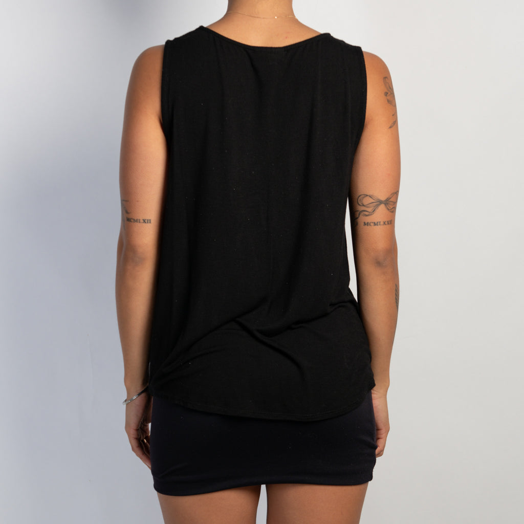 BLACK LACE TRIM TOP