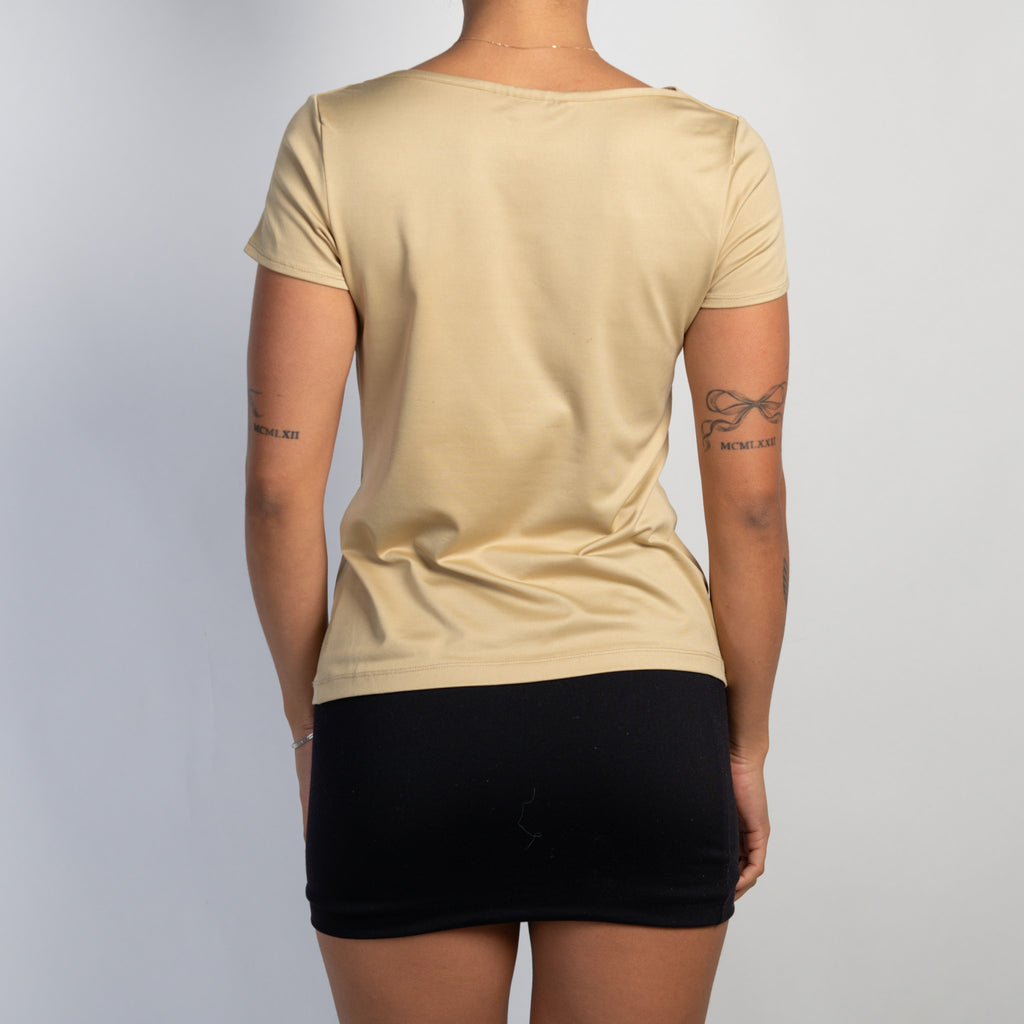 TAN COWL NECK TOP