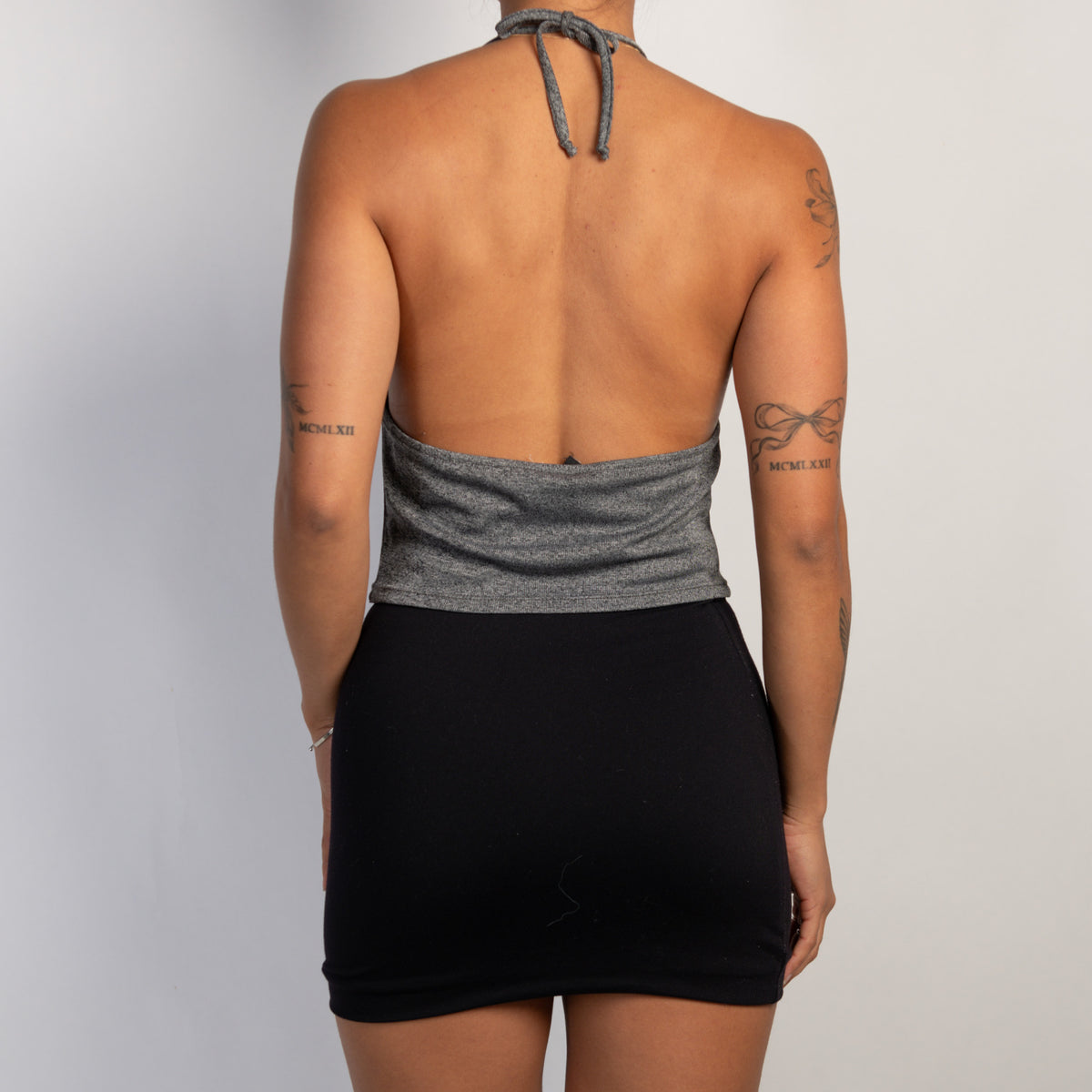 GREY HALTER CROP TOP