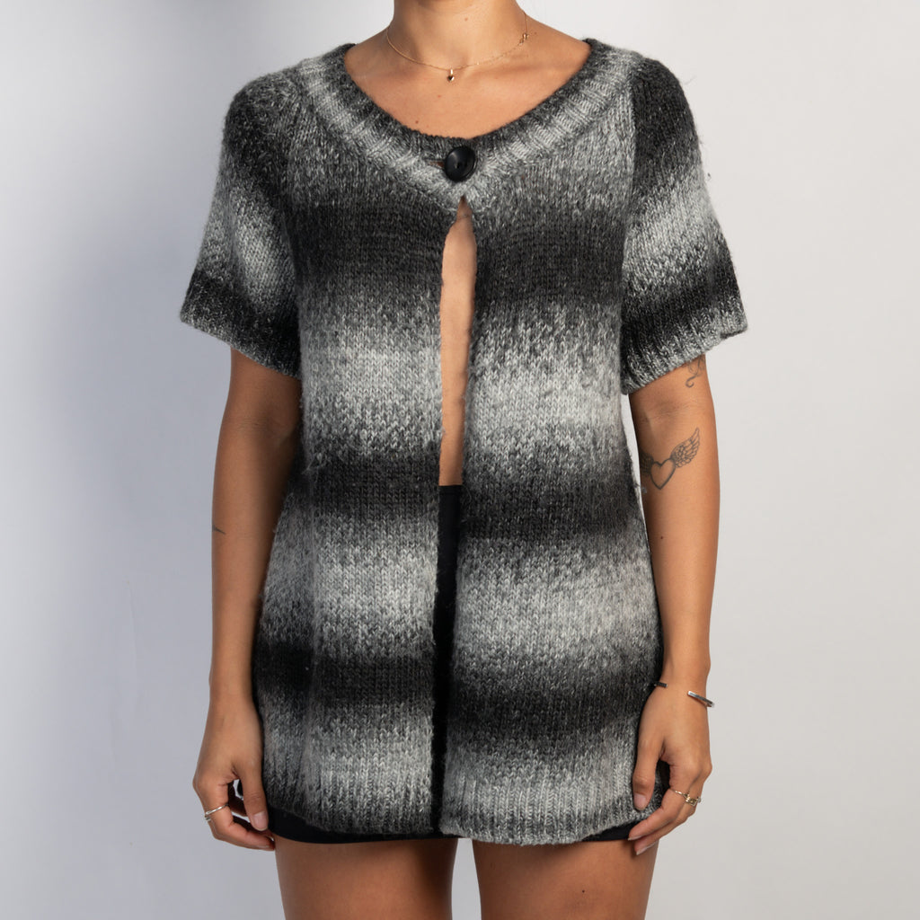 GREY STRIPE CARDIGAN