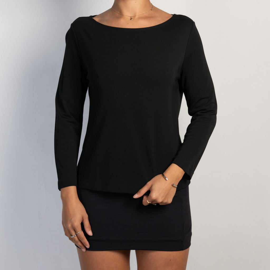 BLACK LONG SLEEVE TOP