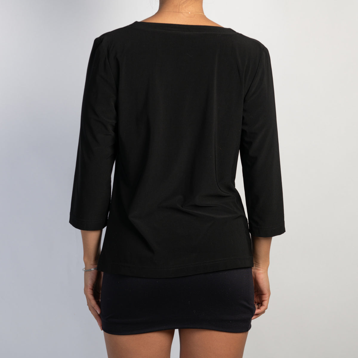 BLACK COWL NECK TOP
