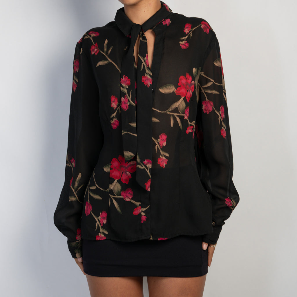 SHEER FLORAL BLOUSE
