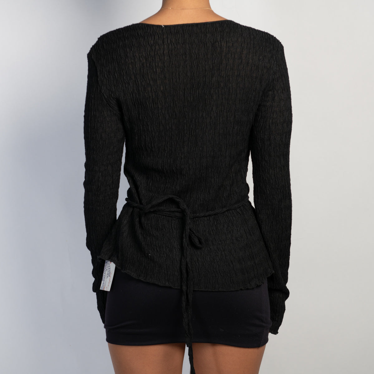BLACK TEXTURED TOP